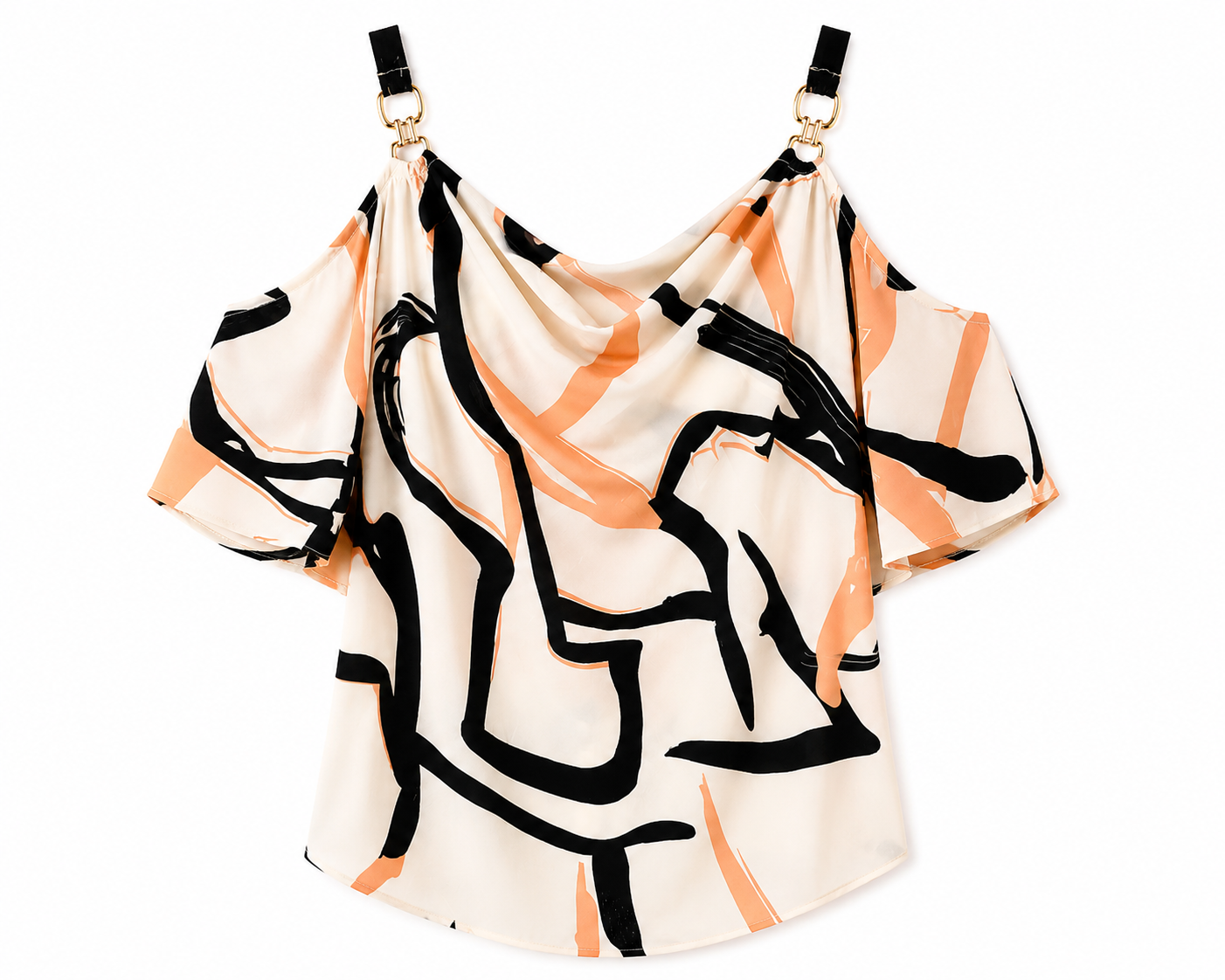 Blusa Dama Extra grande 1XL estampada drapeado