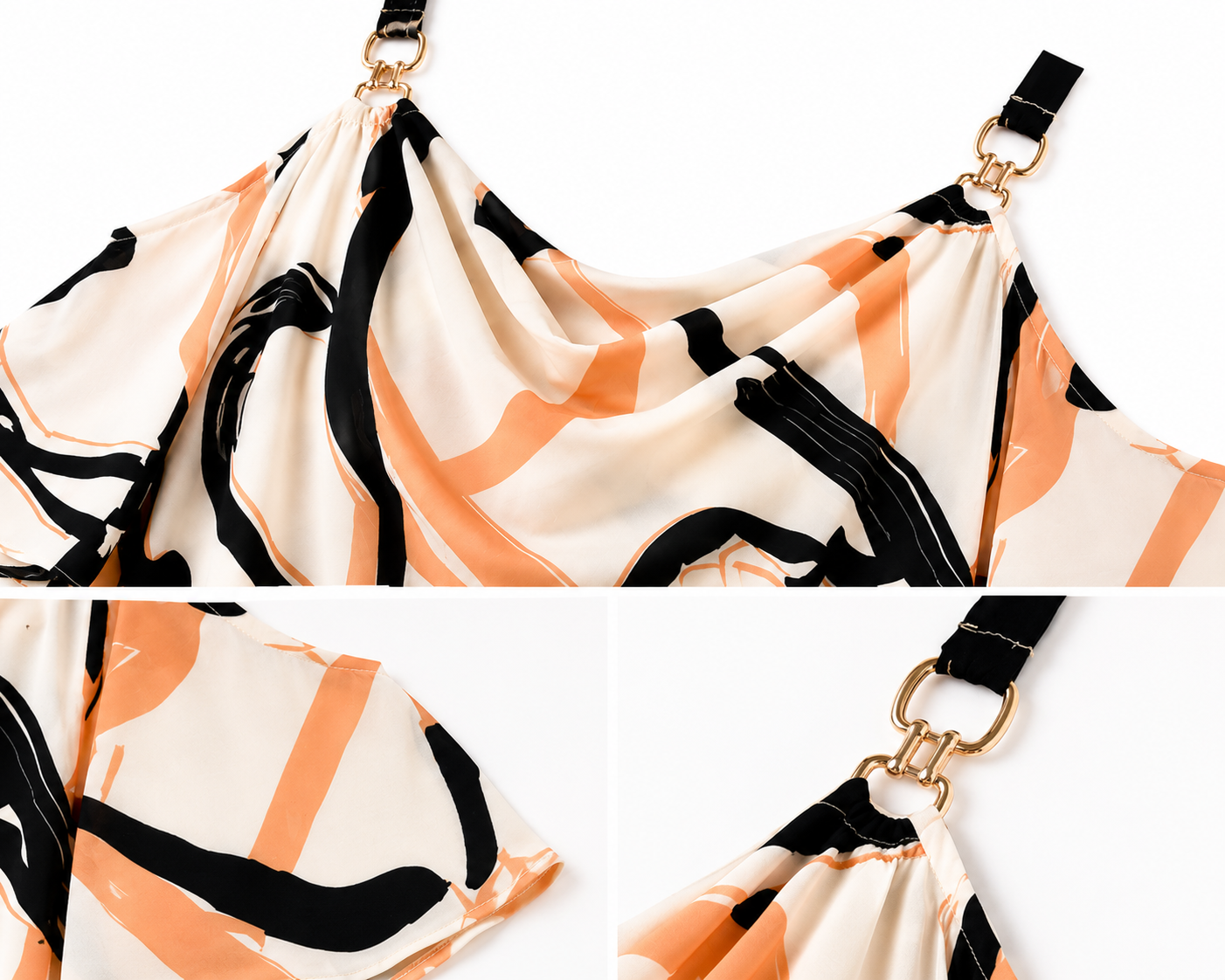 Blusa Dama Extra grande 1XL estampada drapeado