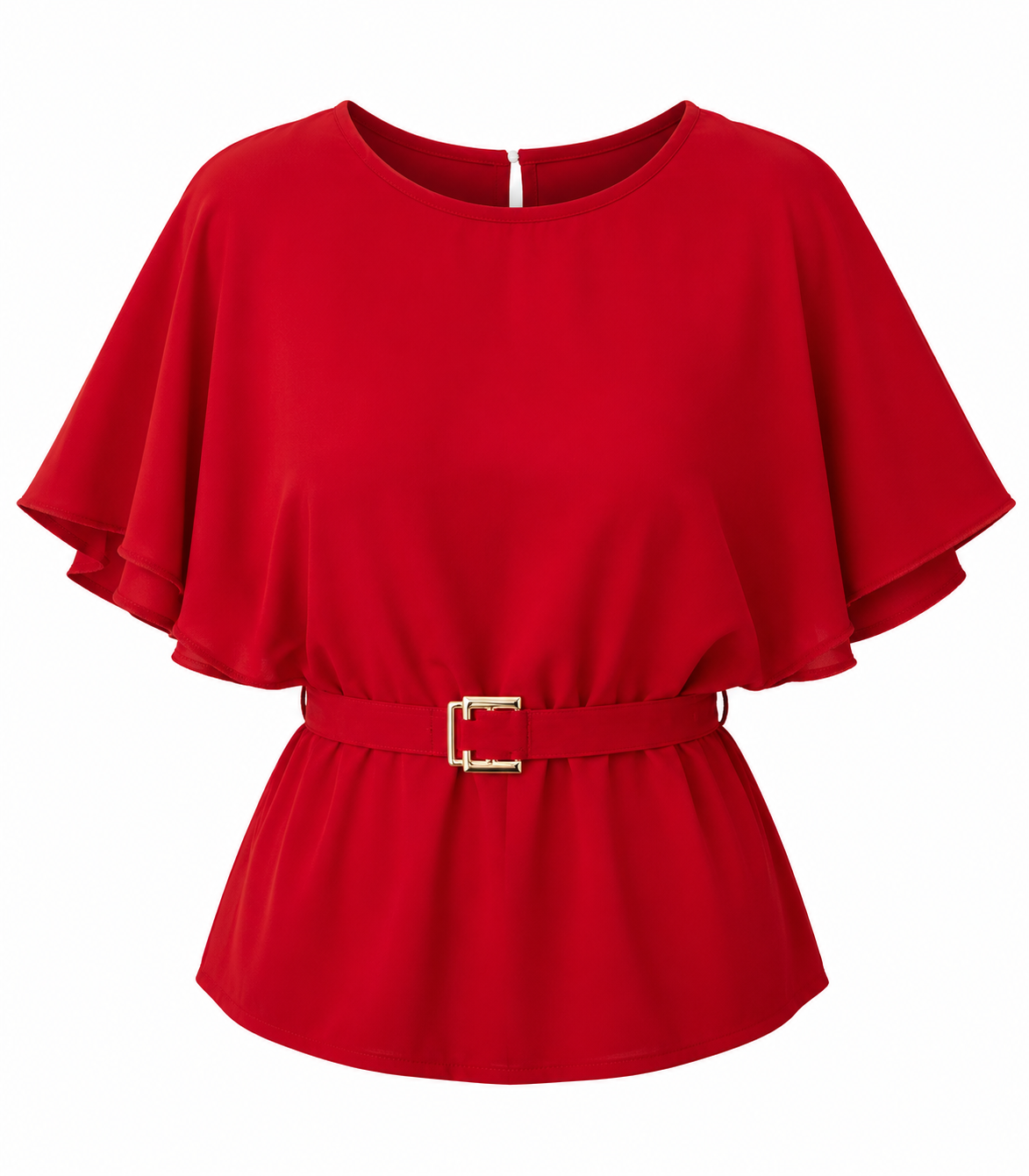 Blusa Dama Extra Grande XL cinturón rojo