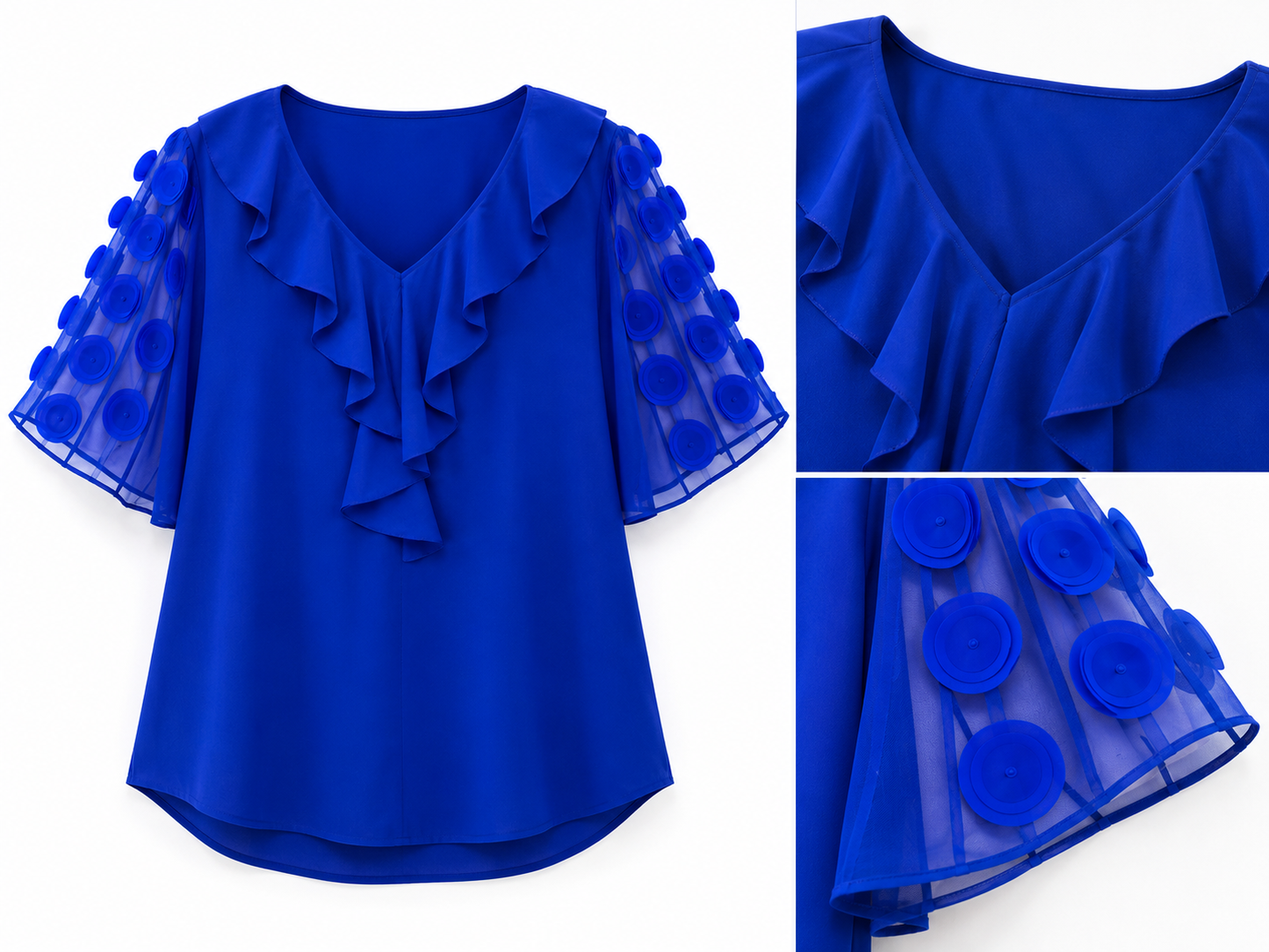 Blusa Dama extra grande XL olanes azules