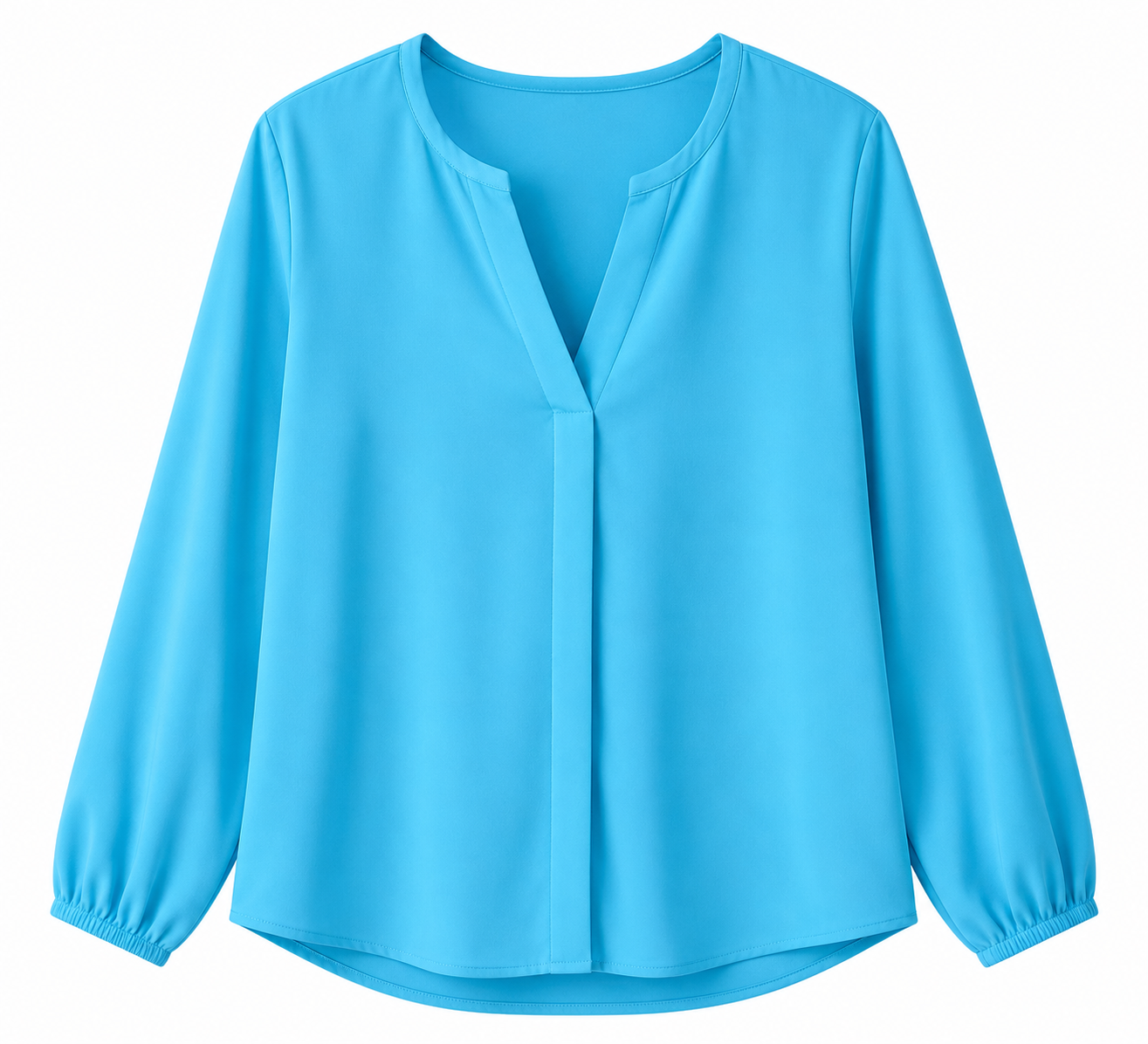 Blusa Dama azul turquesa manga larga