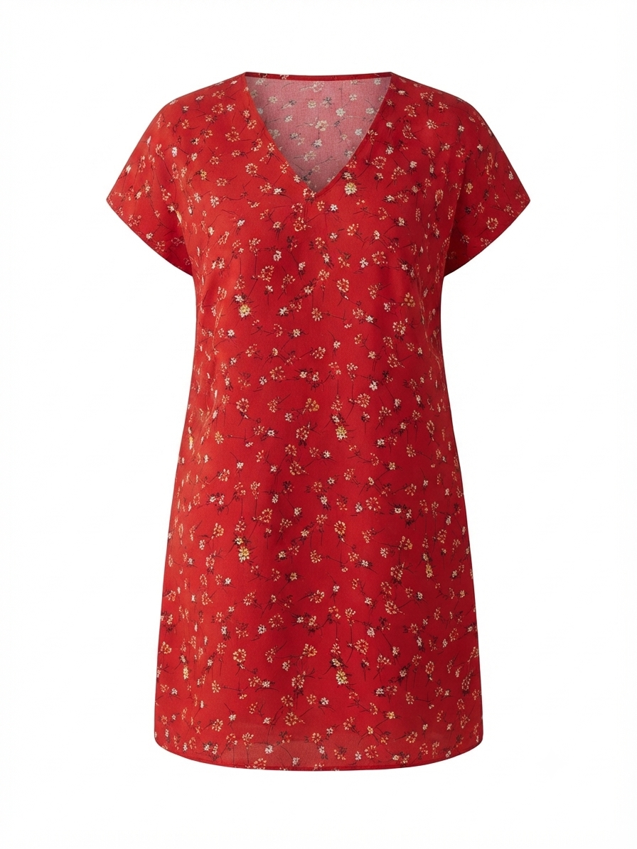 Vestido Dama rojo floral