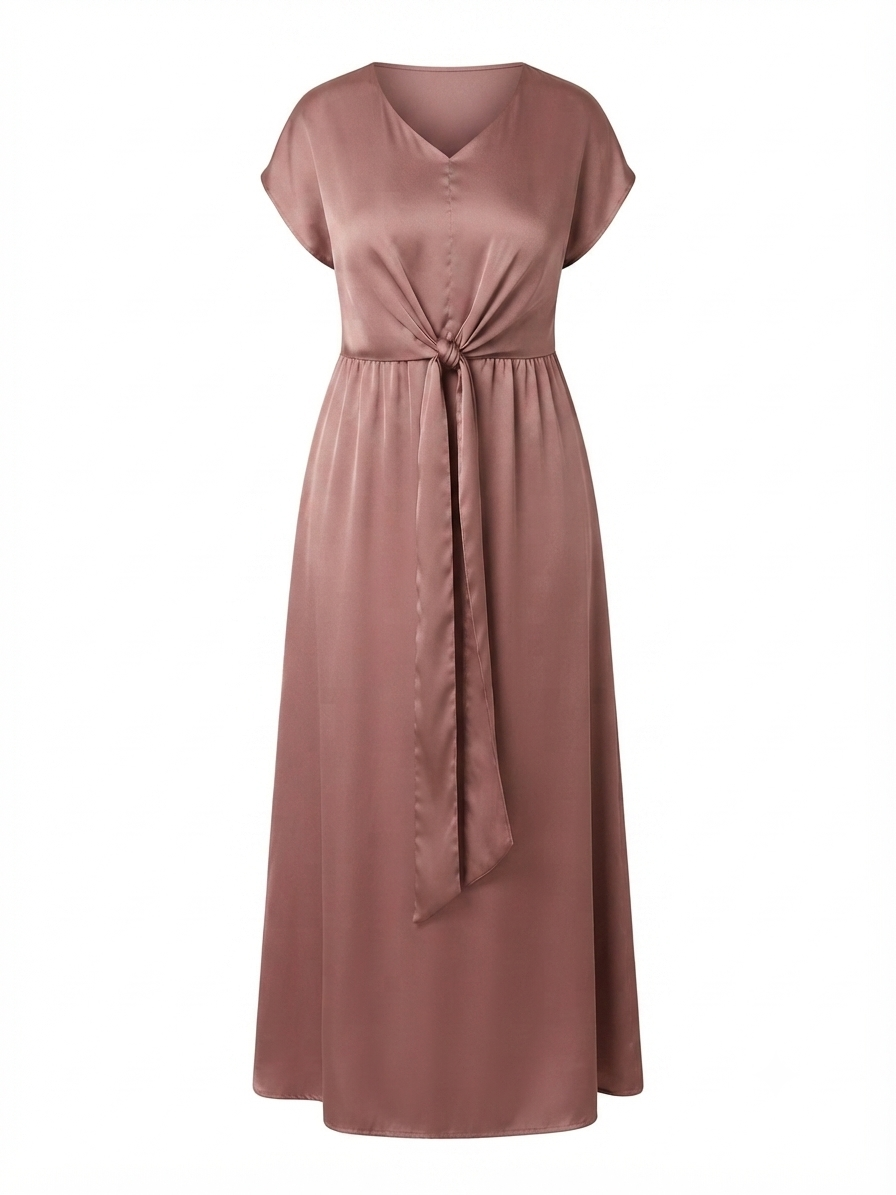 Vestido Dama largo rosa palo