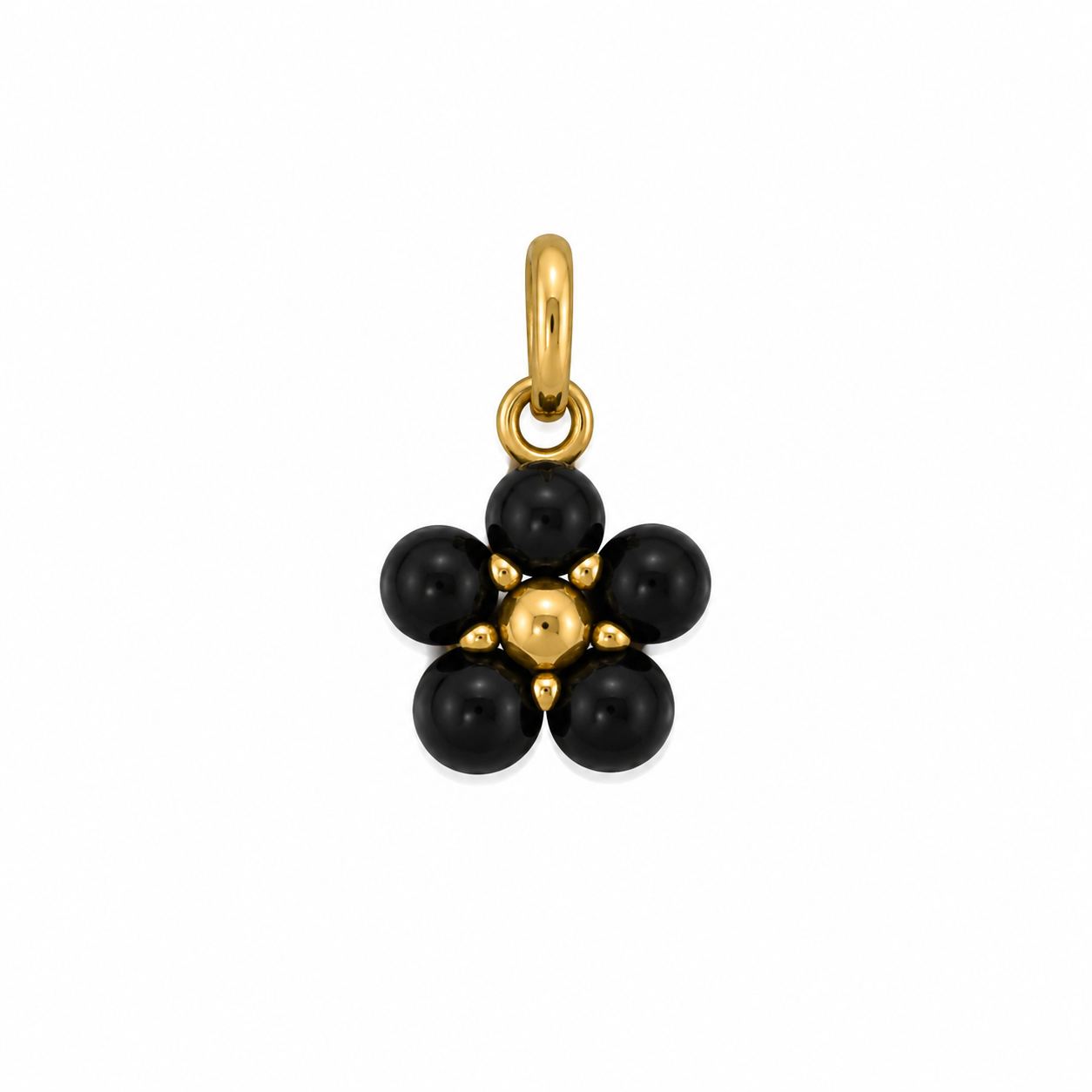 Collar dama flores negras con dorado
