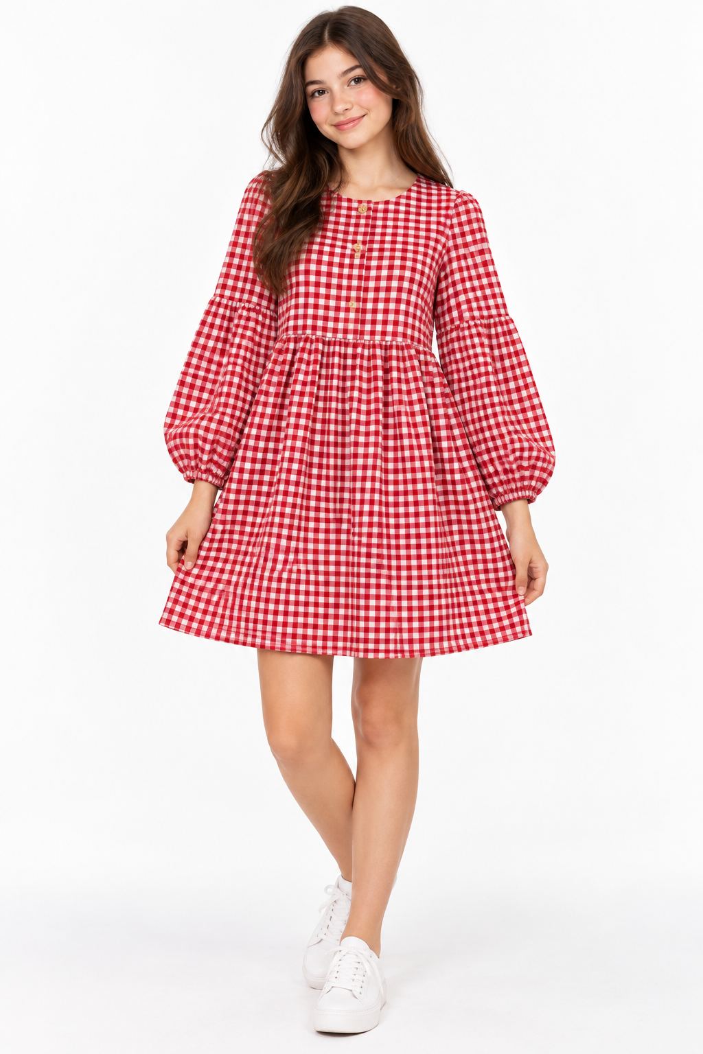 Vestido niña cuadros vichy rojo ❤️🤍