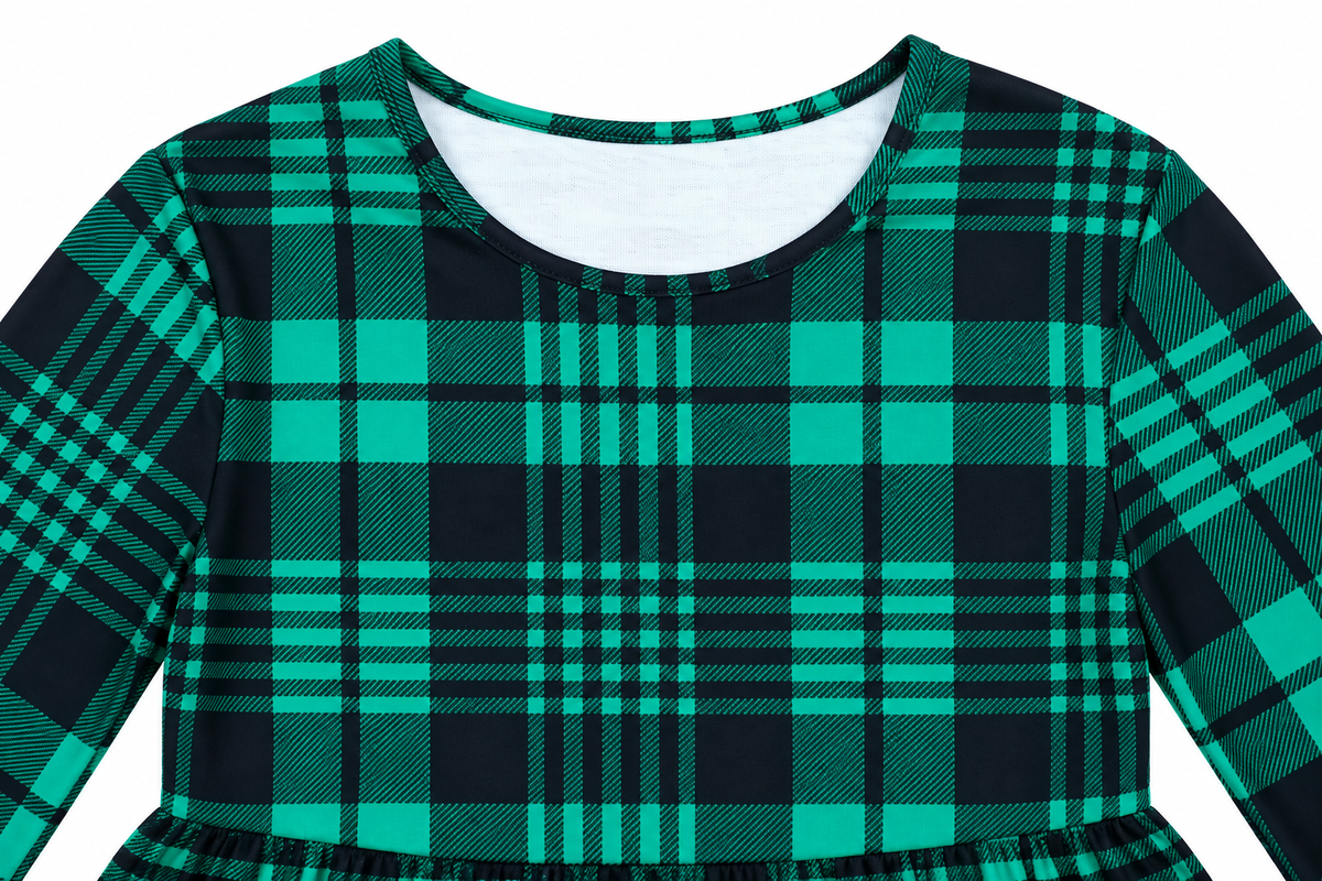 Vestido niña de cuadros verde y negro 💚🖤