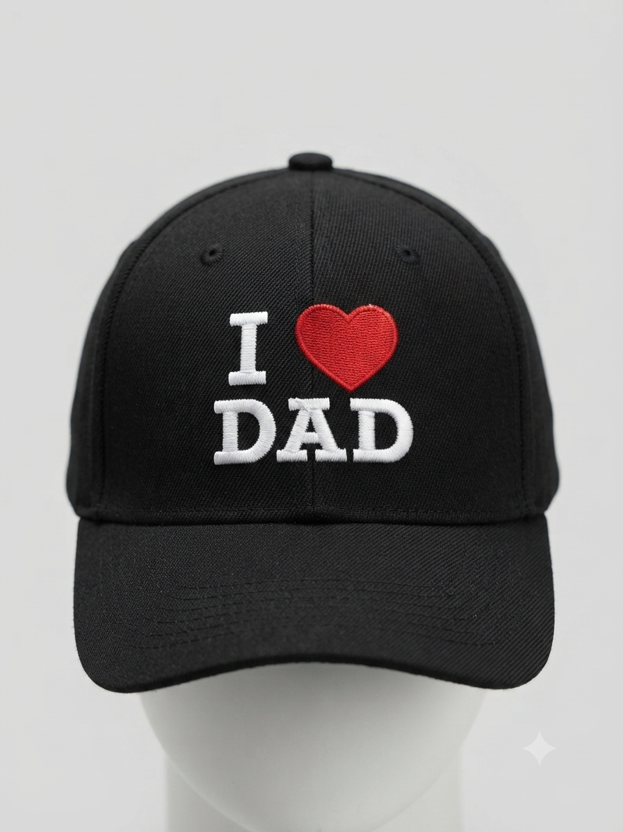 🖤 Gorra caballero “I ❤️ DAD” Negra 🧢