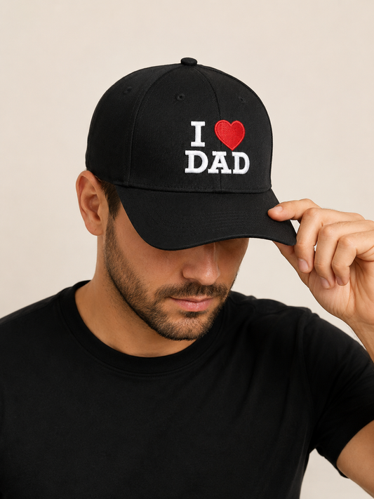🖤 Gorra caballero “I ❤️ DAD” Negra 🧢