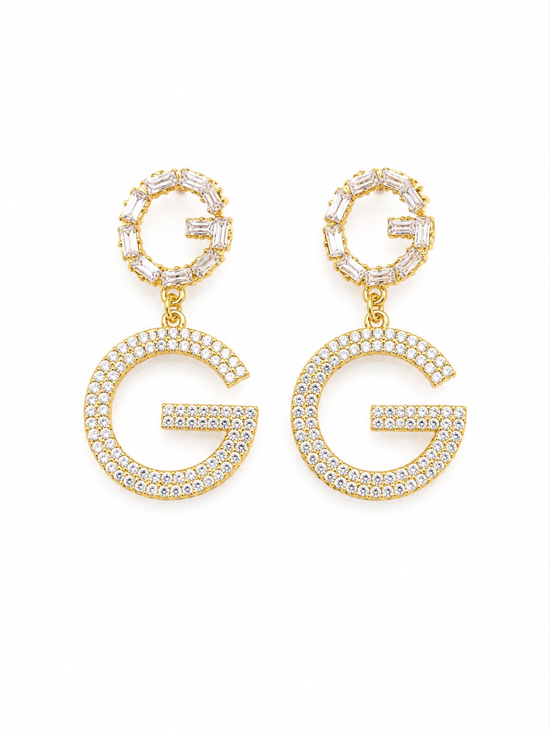 Aretes Dorados con Cristales Diseño Circular ✨
