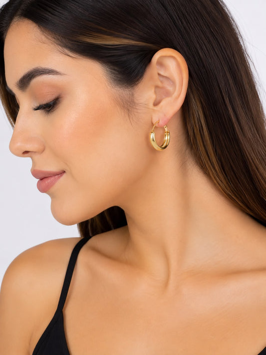Aretes Arracadas Doradas Clásicas ✨