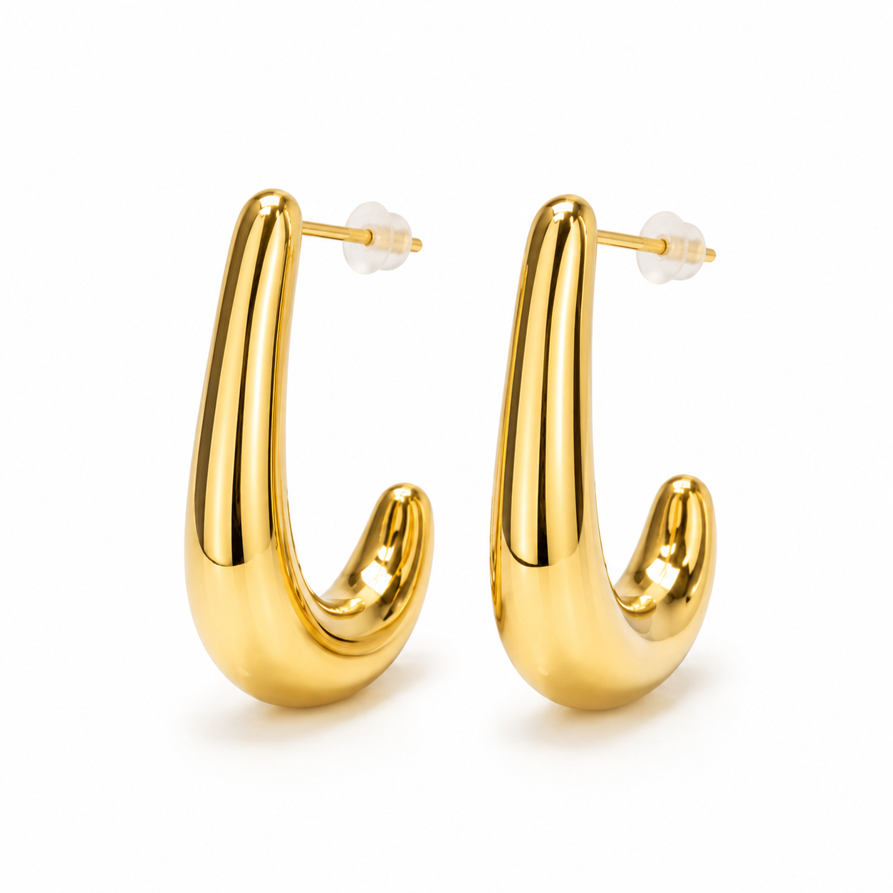 Aretes Dorados Tipo Gota Escultural