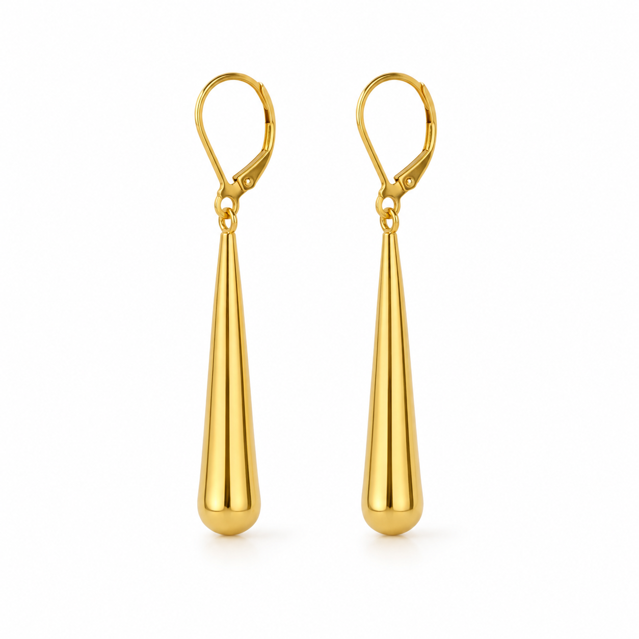 Aretes Dorados Colgantes Diseño Gota