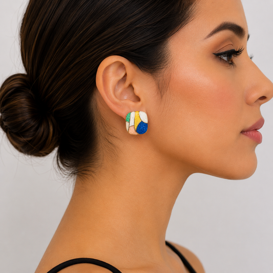 ✨ Aretes Geométricos Multicolor ✨