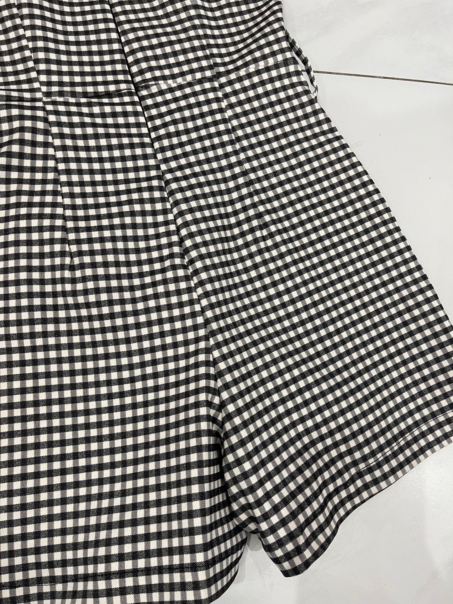 ✨ Vestido con short Corto Cuadros negro y blanco ✨