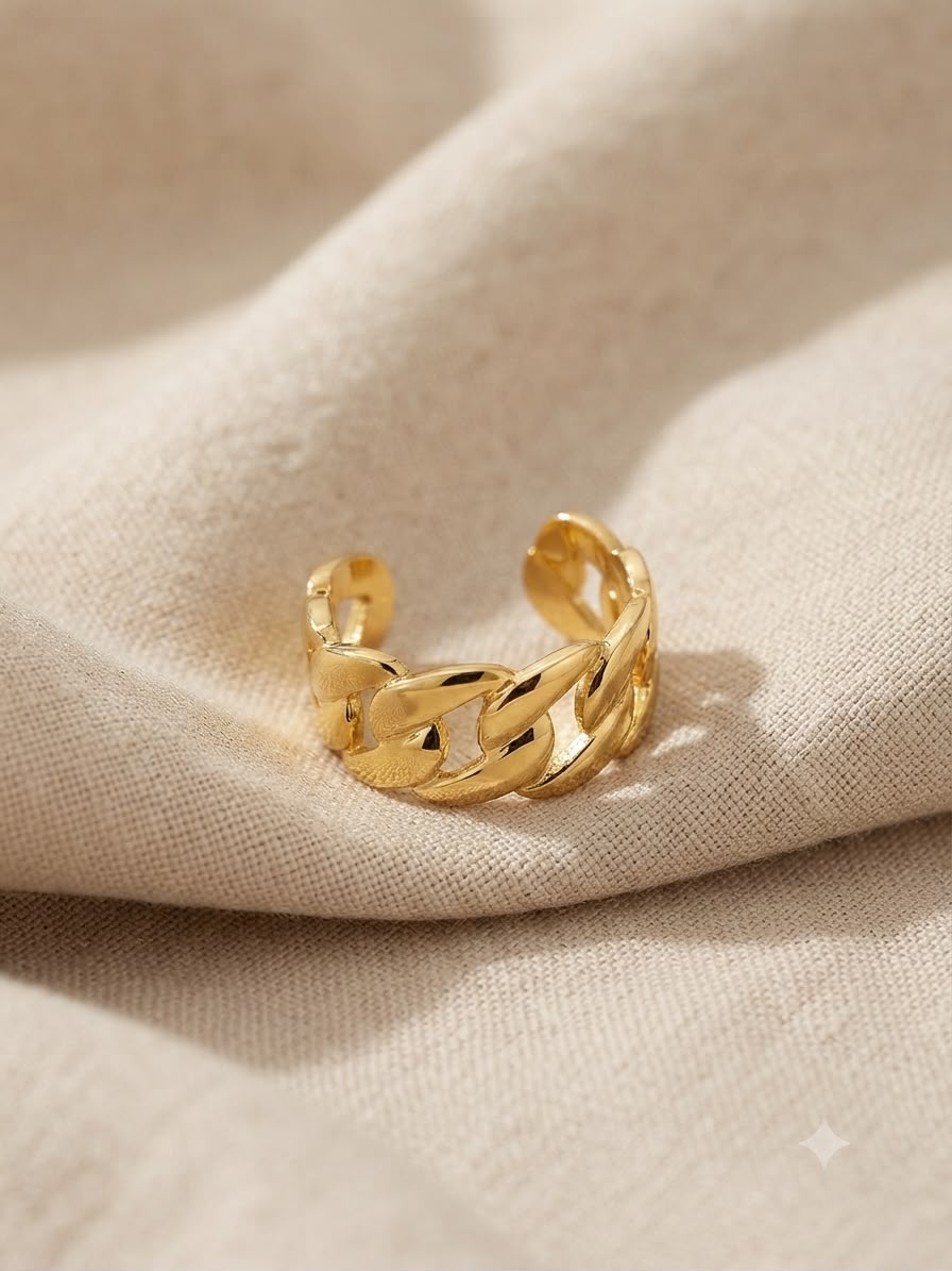 Anillo dama dorado estilo cadena ✨💍