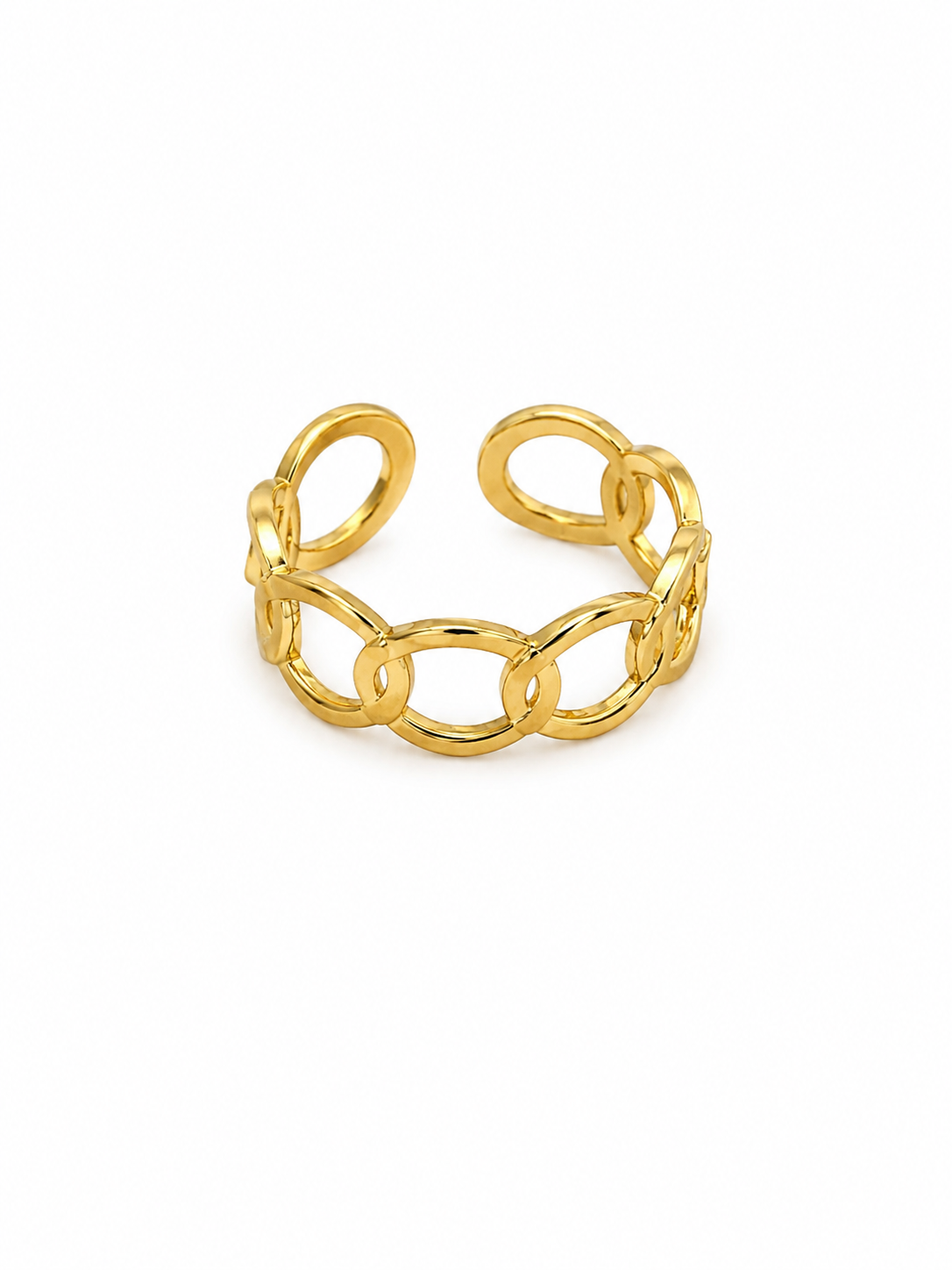 Anillo dama dorado diseño de eslabones ✨