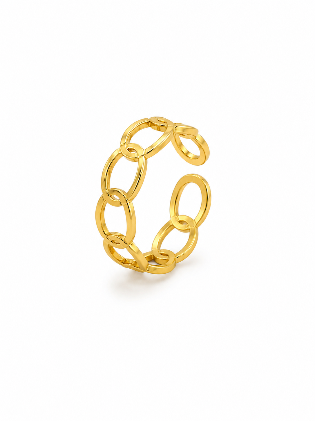 Anillo dama dorado diseño de eslabones ✨