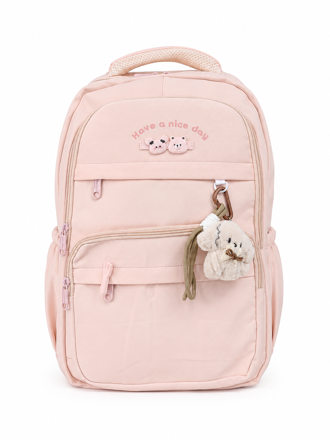 🎒 Mochila juvenil rosa con osito