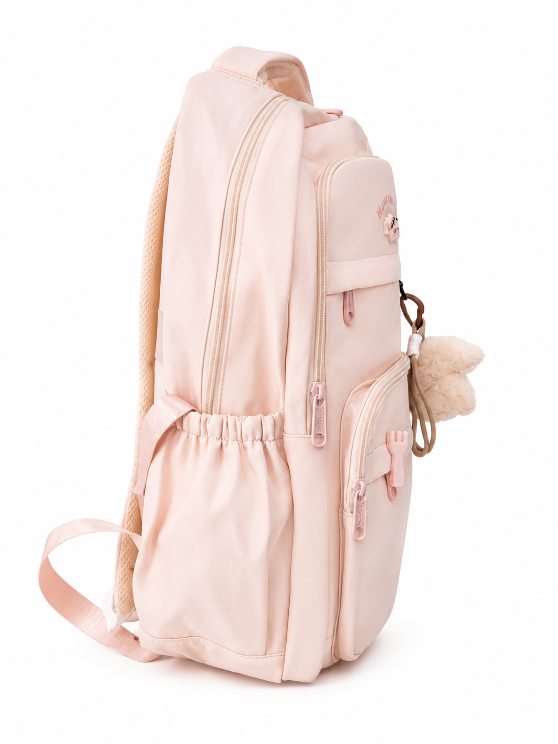 🎒 Mochila juvenil rosa con osito