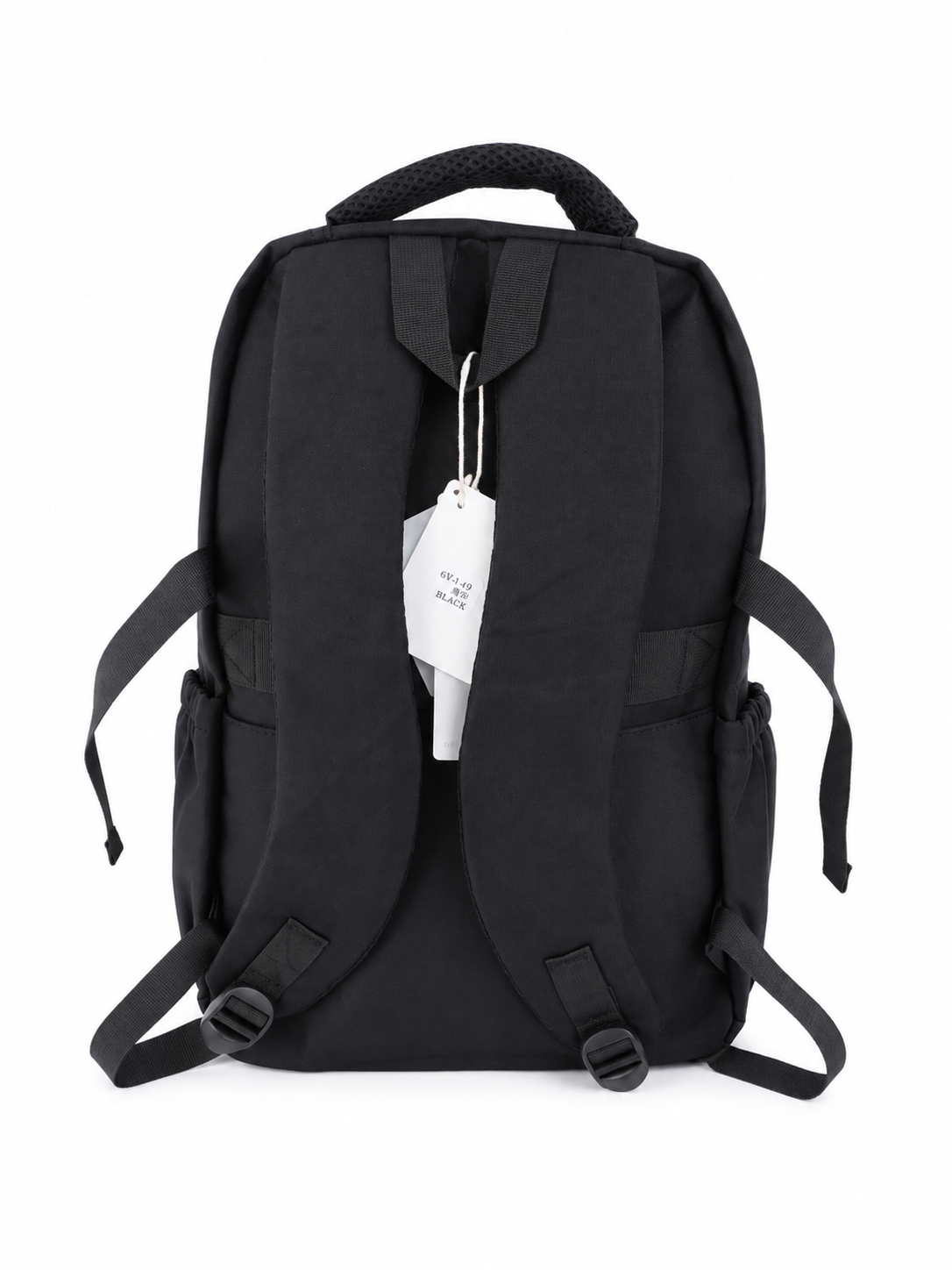 🎒 Mochila juvenil negra con lindos detalles