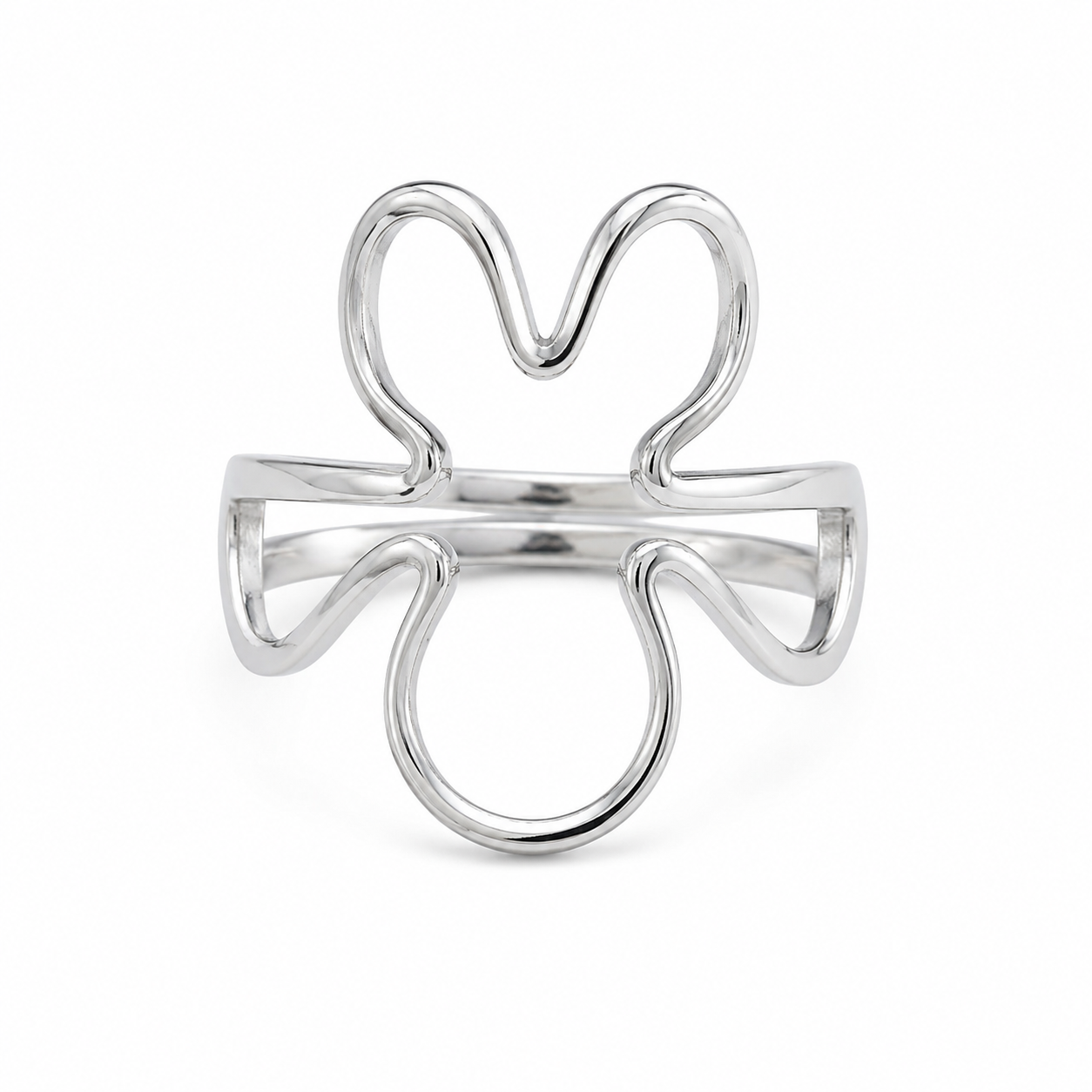 Anillo Dama plateado con flor 🌺
