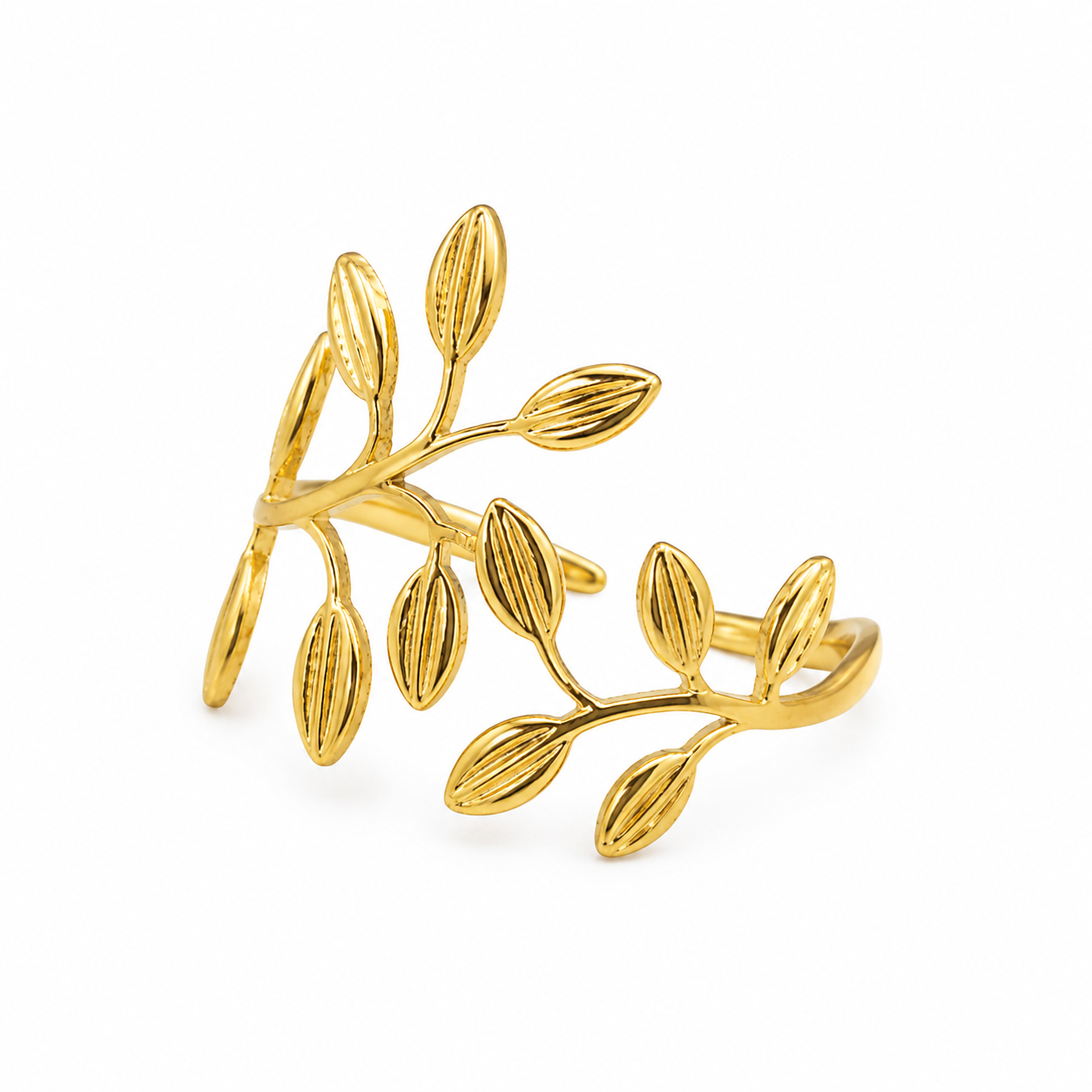 Anillo Dala diseño de hojas doradas