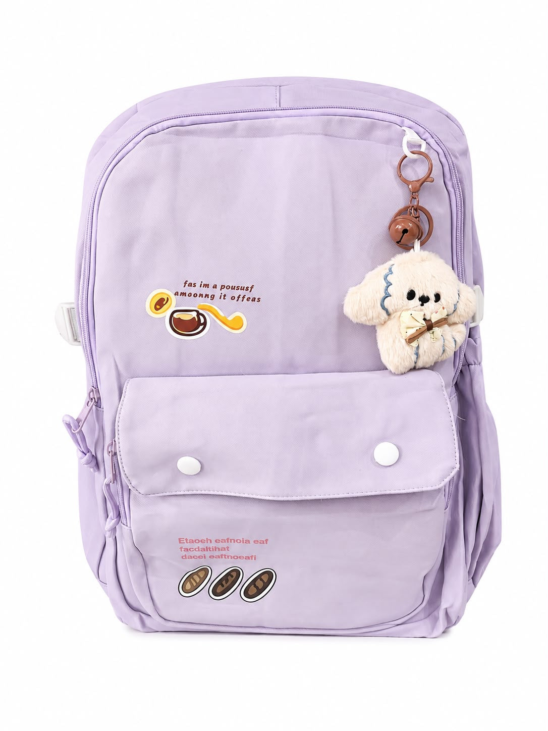 🎒 Mochila juvenil lila con colgante