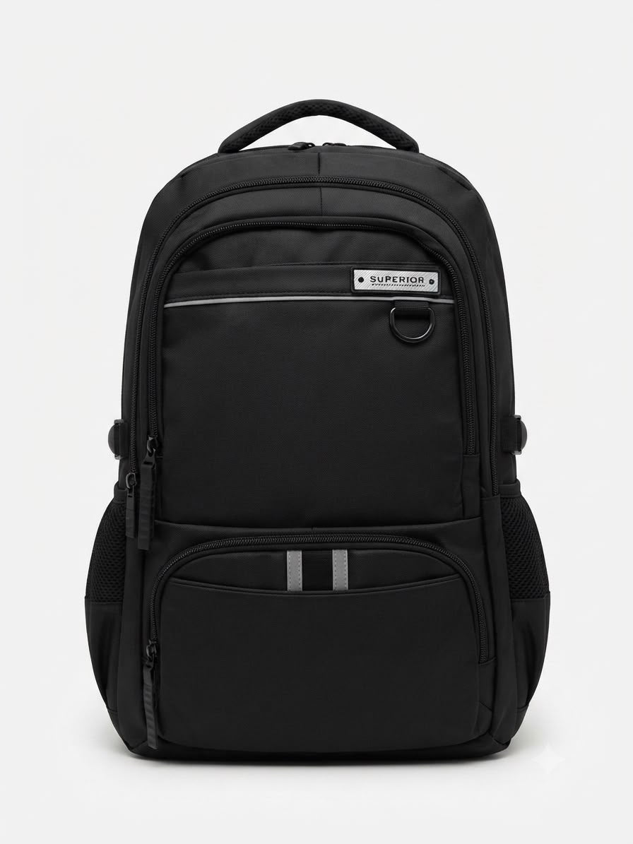Mochila juvenil negra – diseño moderno y funcional 🎒🖤