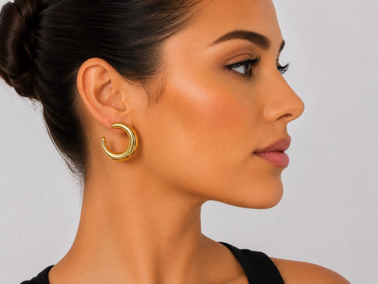 Aretes Arracadas Clásicas Doradas