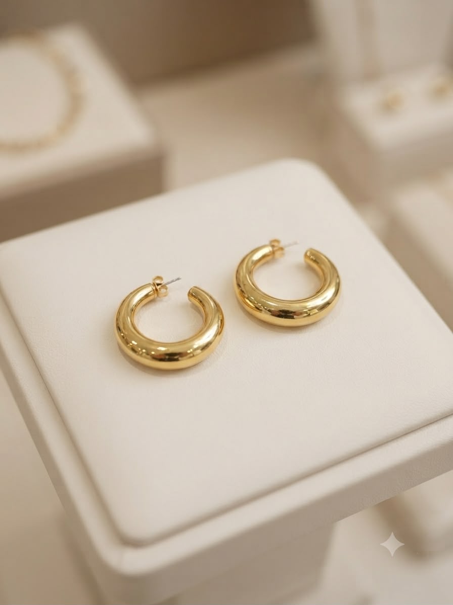 Aretes Arracadas Clásicas Doradas