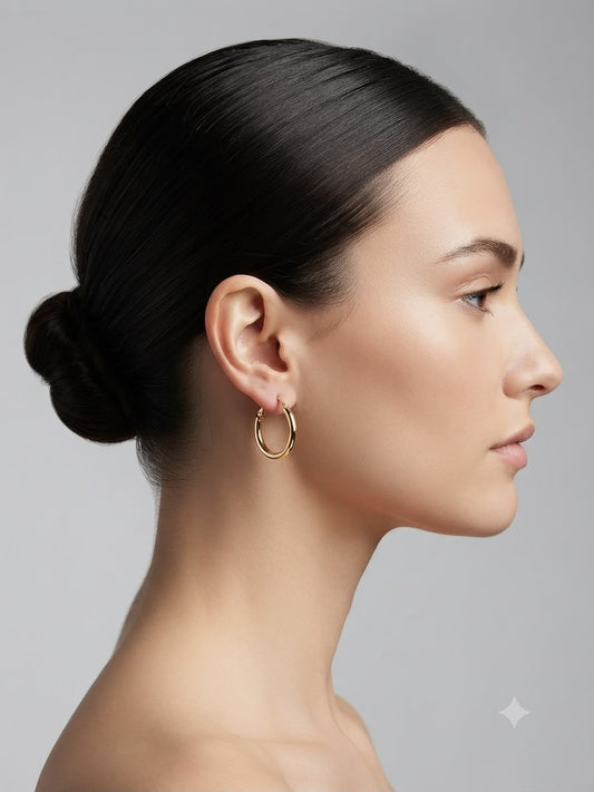 Aretes de Aro Clásicos Dorados – Elegancia para Todos los Días