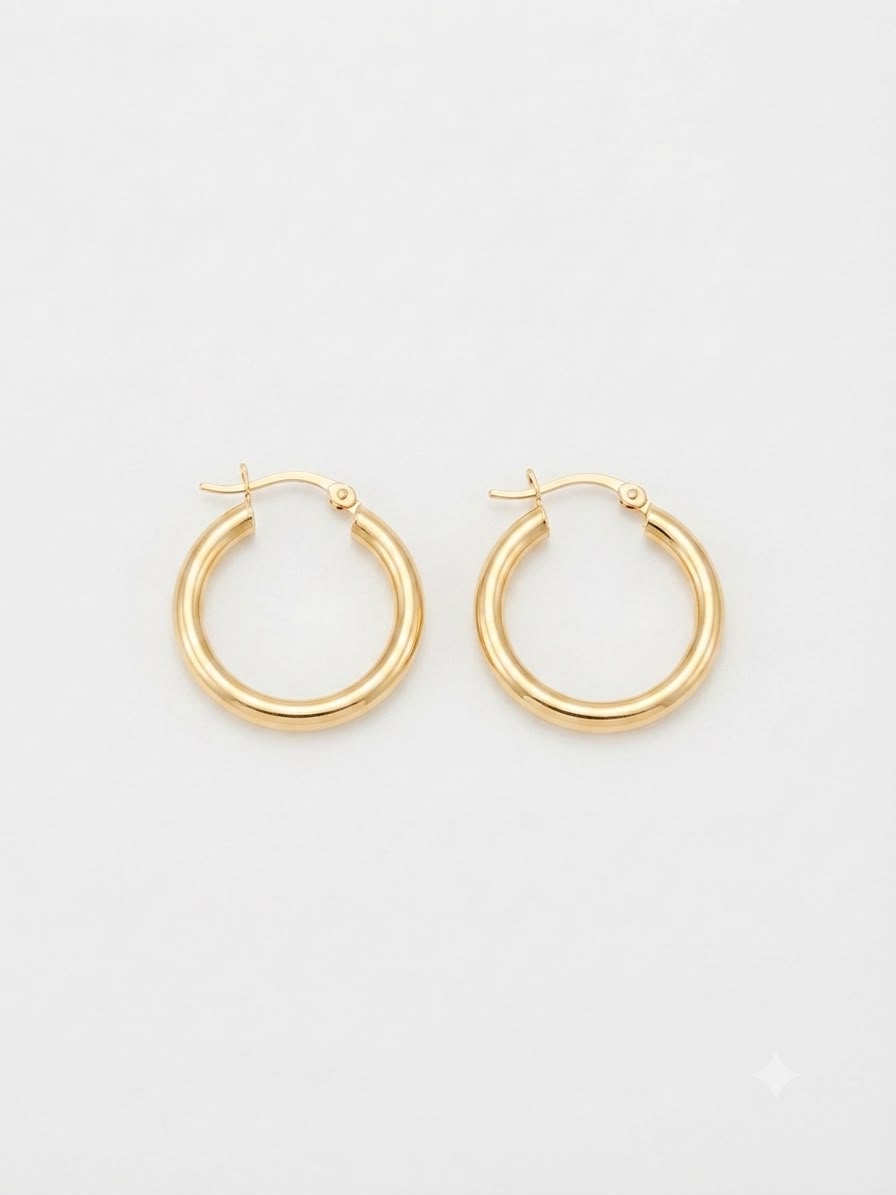 Aretes de Aro Clásicos Dorados – Elegancia para Todos los Días