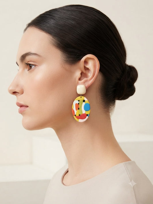 Aretes Artísticos Multicolor – Diseño Moderno