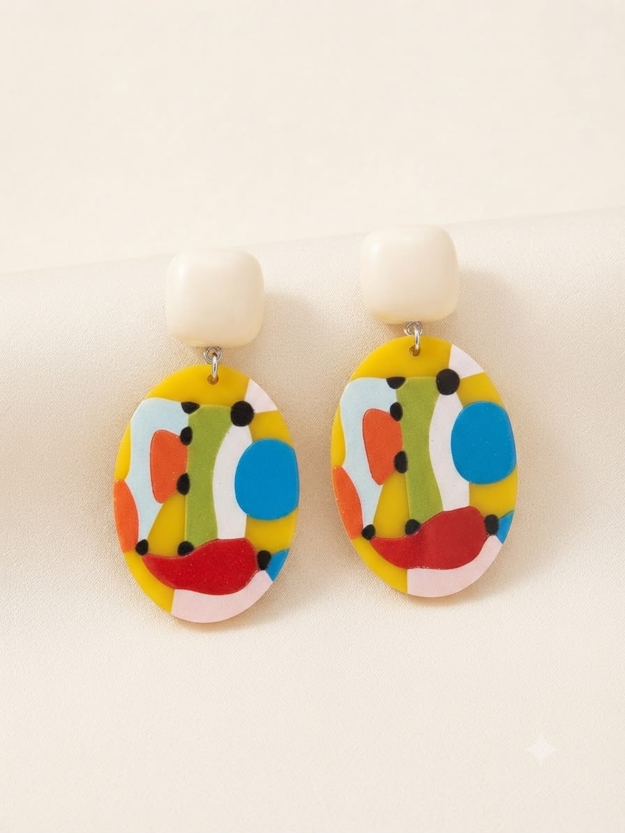 Aretes Artísticos Multicolor – Diseño Moderno