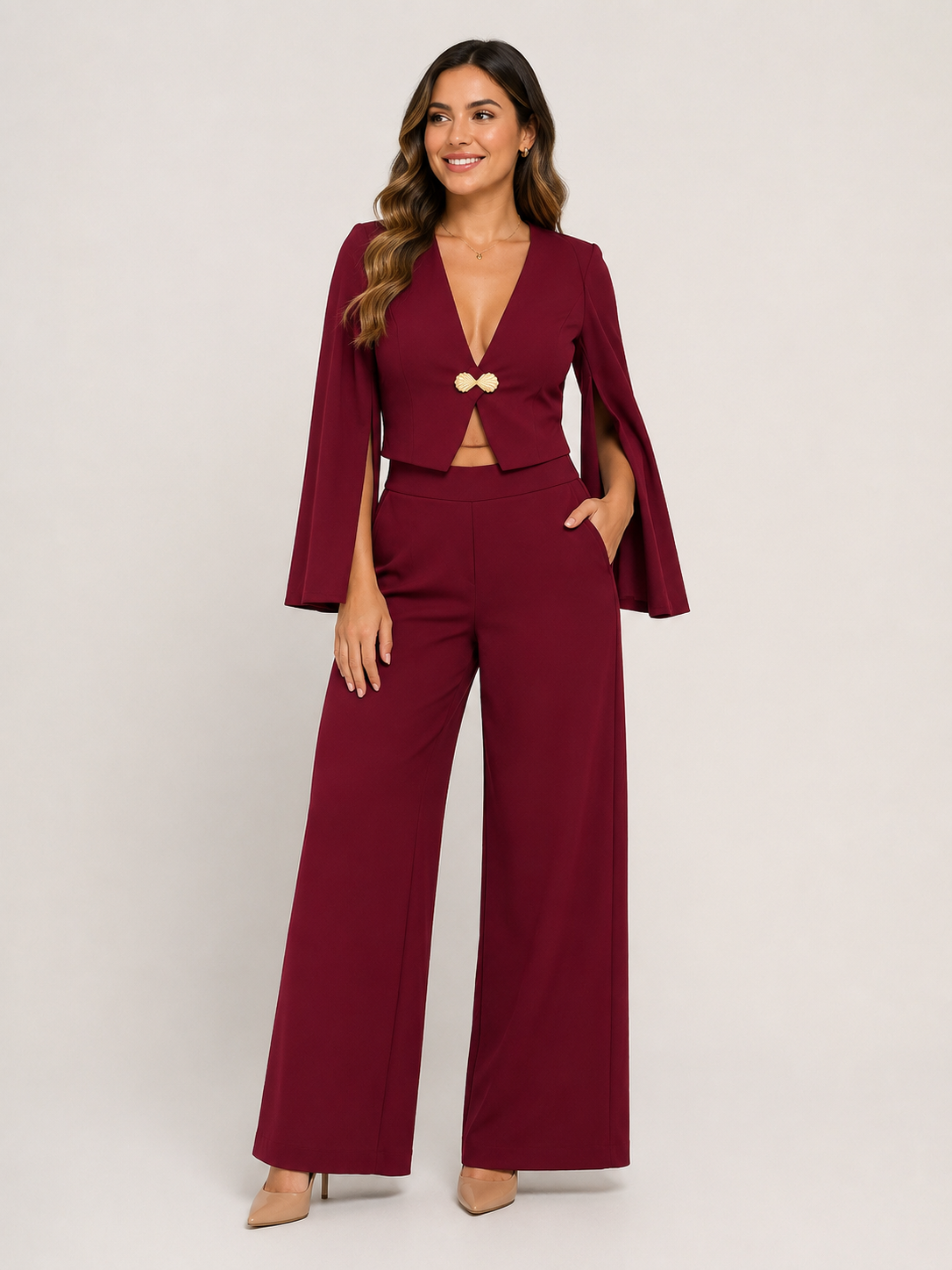 Conjunto dama Elegancia Vino 🍷✨