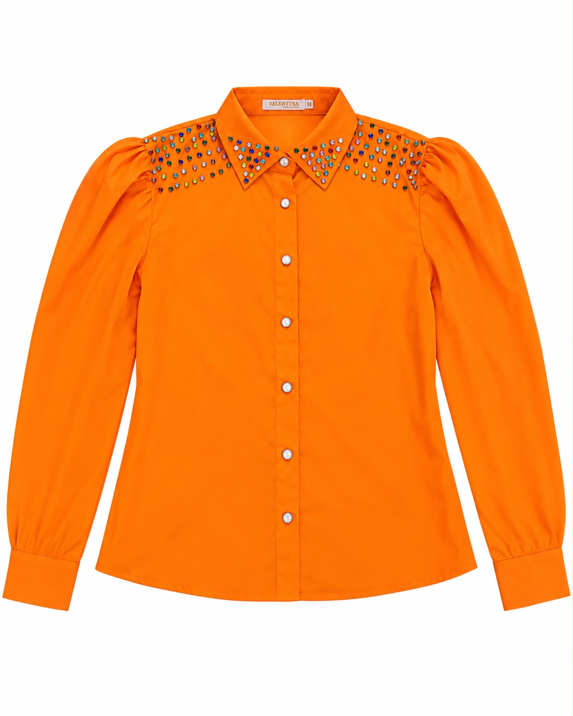 Blusa dama naranja con pedrería ✨🧡