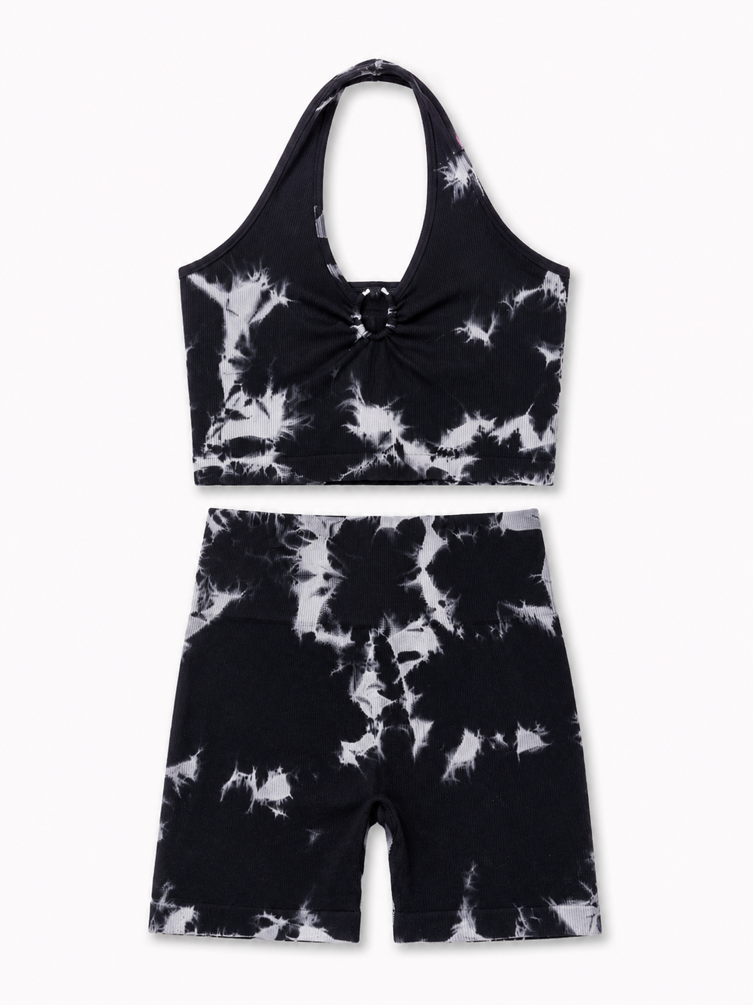 Conjunto dama Deportivo Tie Dye 2 Piezas Blanco y Negro