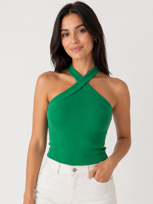 Blusa de Tirantes Cruzados Verde 💚