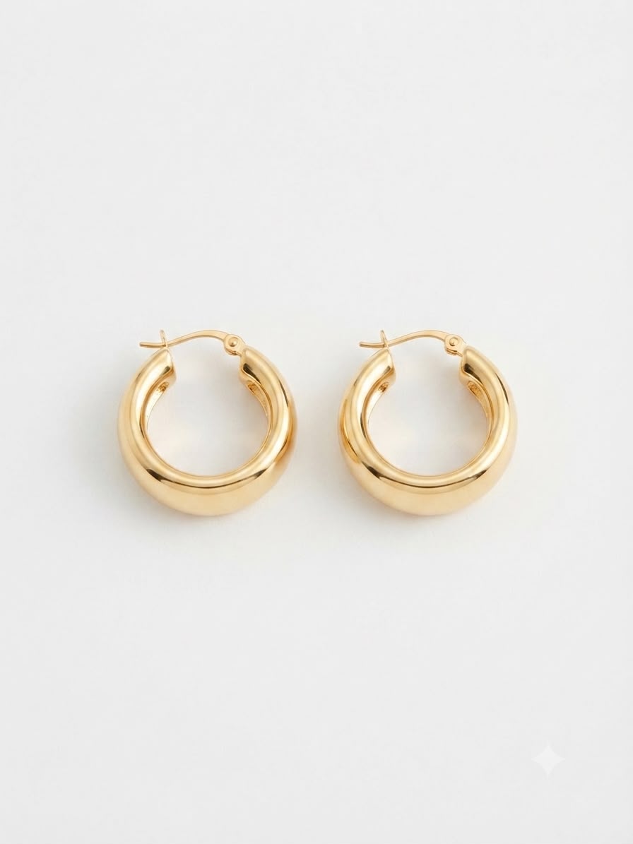 Aretes de Aro Dorados Gruesos | Diseño Clásico y Sofisticado