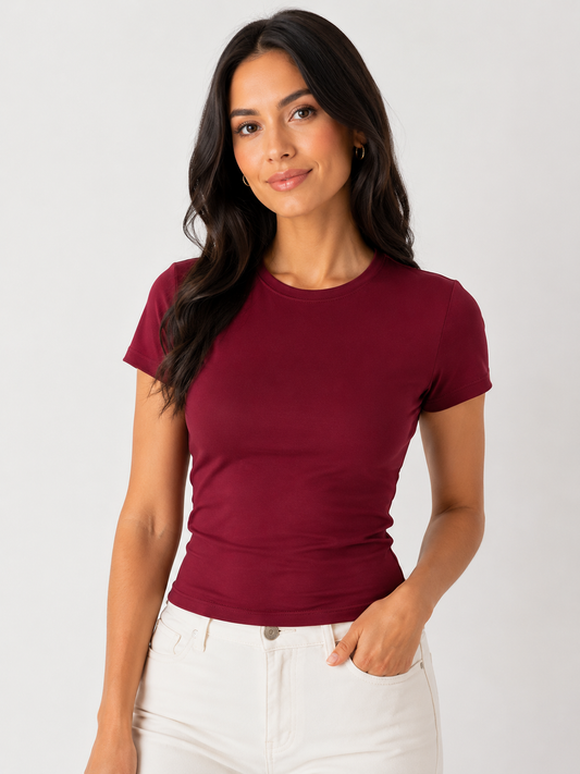 Blusa dama Básica Vino 🍷