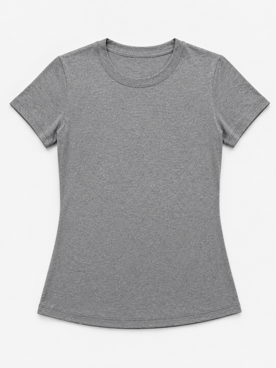 Blusa dama básica manga corta gris jaspeada ✨