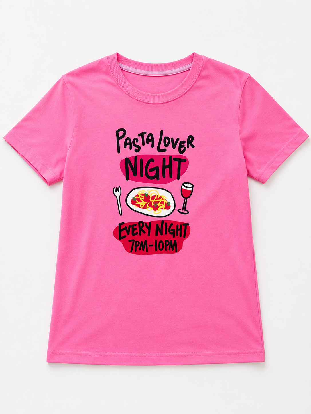 Playera dama estampada “Pasta Lover Night” 🌸🍝