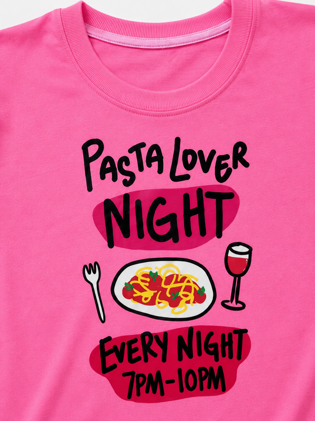 Playera dama estampada “Pasta Lover Night” 🌸🍝