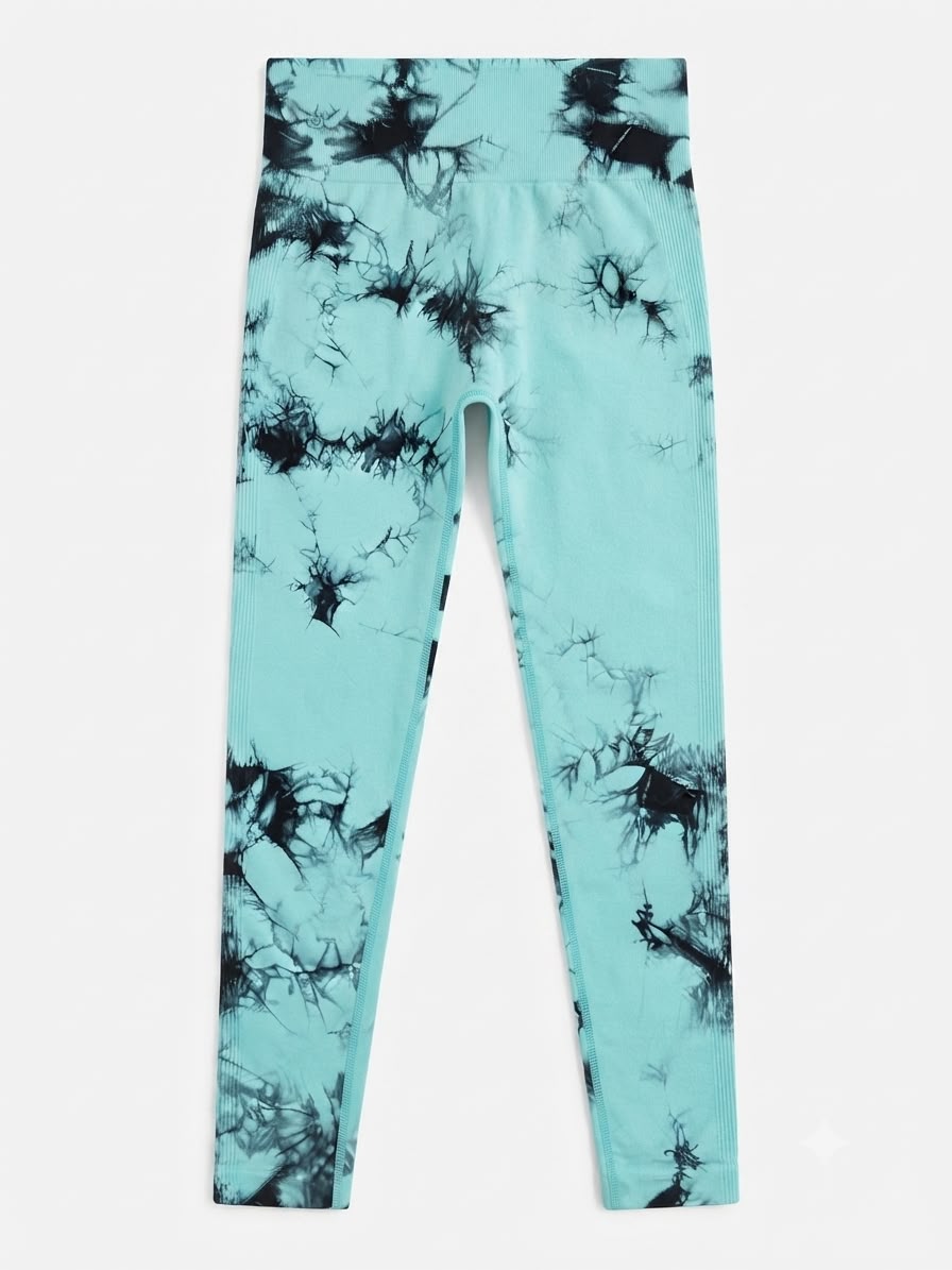 Leggings dama tie-dye azul cielo