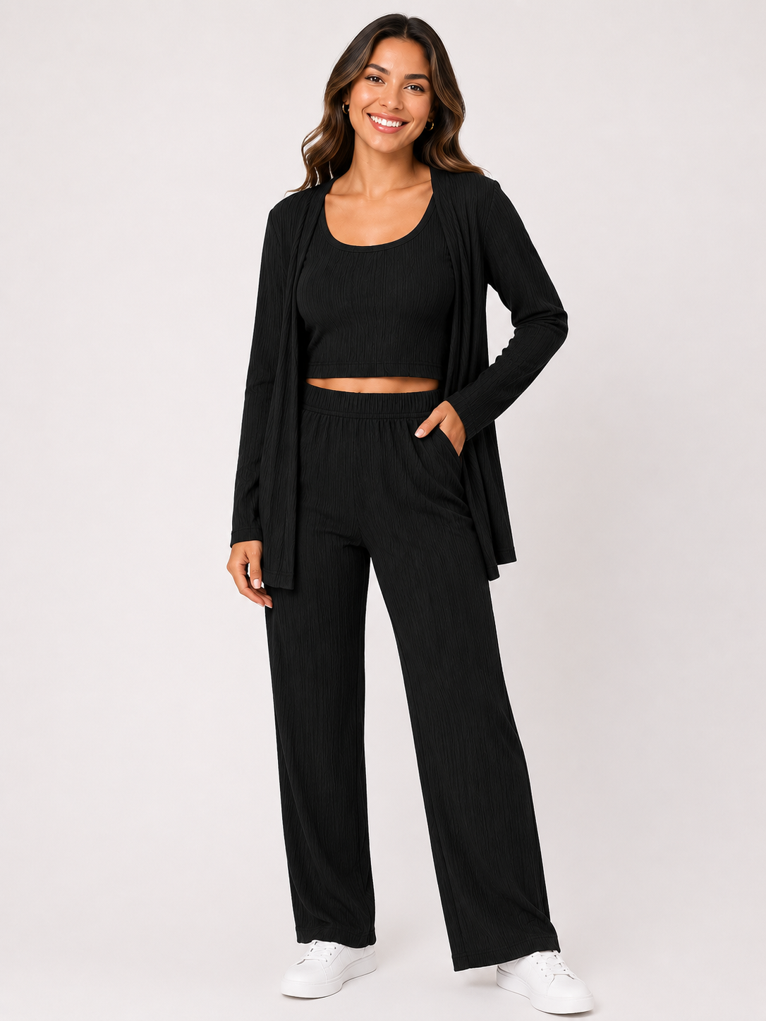 Conjunto dama 3 piezas color negro 🖤
