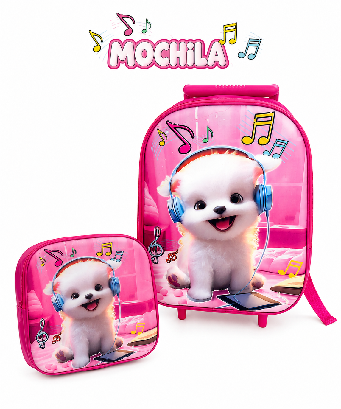 Set Mochila con Lonchera perrito musical
