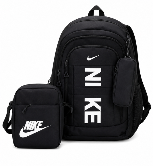 Set mochila deportiva 3 piezas negra