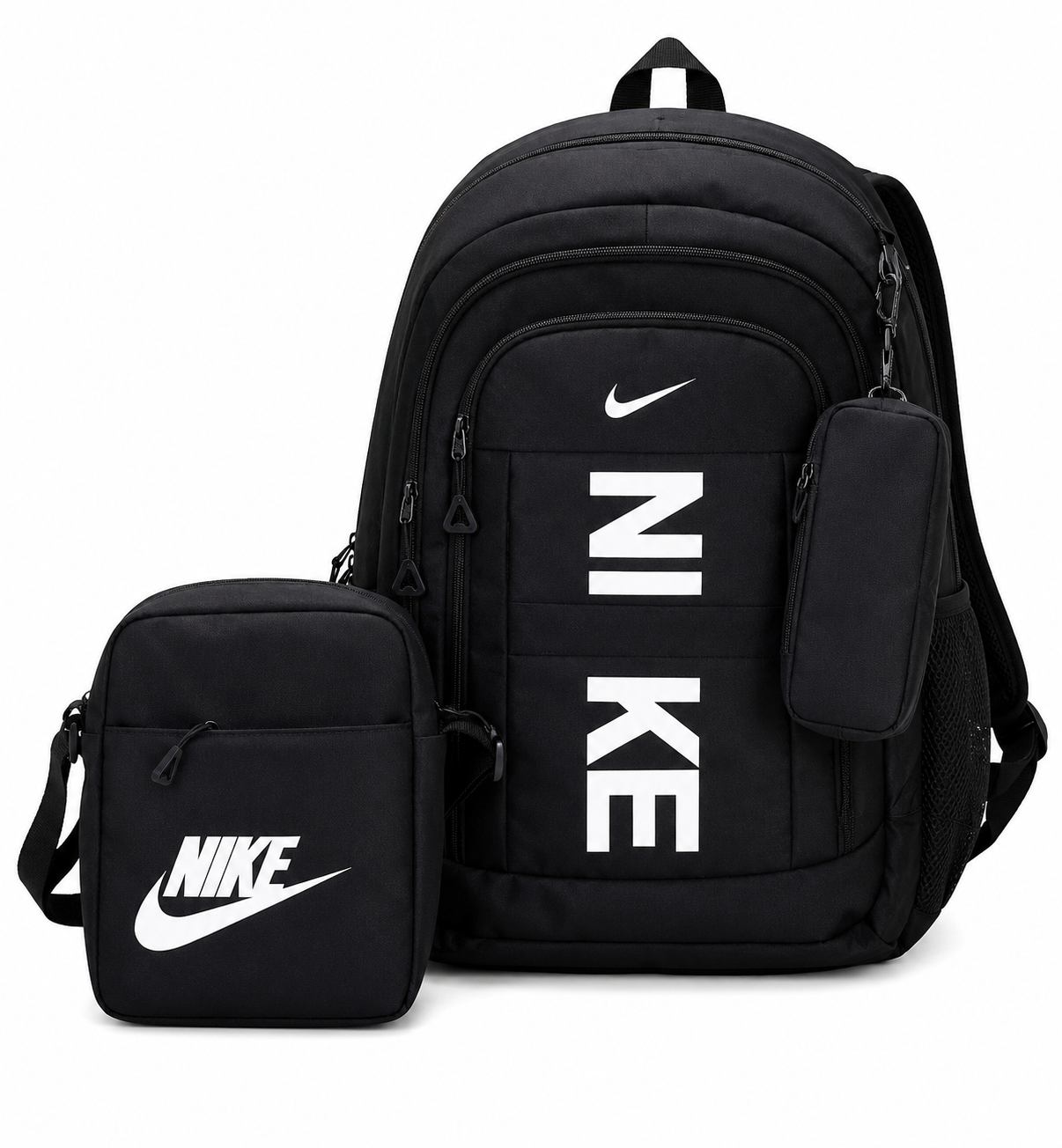 Set mochila deportiva 3 piezas negra