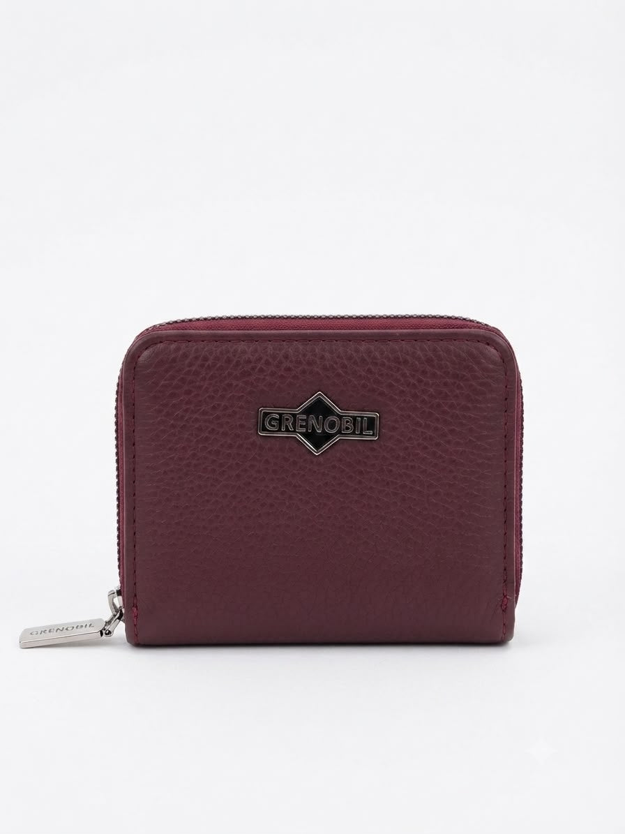 Cartera dama compacta color vino cierre vino