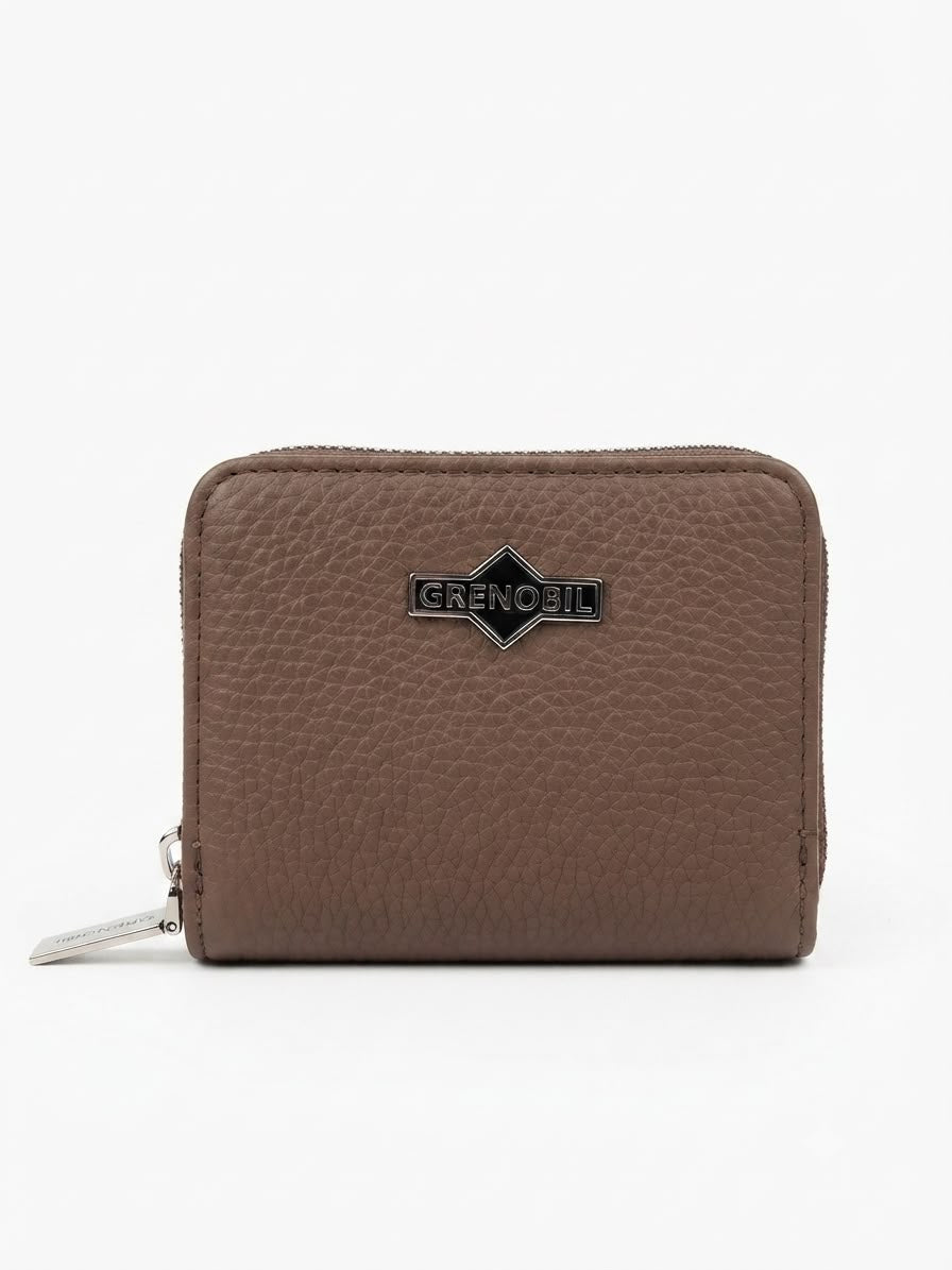 Cartera dama compacta color taupe
